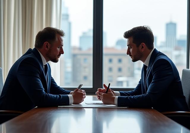 Professional legal team conducting business negotiation in a modern London office